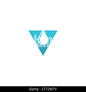 V Water logo. Letter V Icon Stock Vector