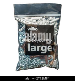 Wilko,DIY,Pick Your Mix,Screws,Washers,Rawlplugs,Nails,Bolts,Self Service,Pack Stock Photo