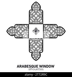 Arabesque window silhouettes. Vector symbol traditional islamic arches. Arabic traditional architecture. Ramadan Kareem design element. Stock Vector