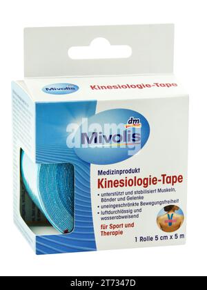 Hamburg, Germany - November 10 2023: Mivolis Kinesiotape Kinesiologie Tape dm isolated on white background Stock Photo