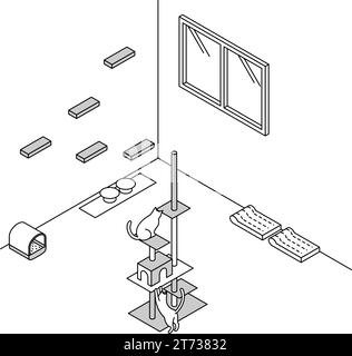 Noise problems in rental properties: Pets (cats), Vector Illustration Stock Vector