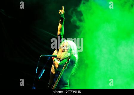 Mexico City, Mexico. 08th Nov, 2023. November 8, 2023 in Mexico City, Mexico. Troy Sanders member of the American progressive metal band 'Mastodon' performs during the Mega Monsters tour concert at the Olympic velodrome. On November 8, 2023. In Mexico City. (Photo by Carlos Santiago/ Eyepix Group) (Photo by Eyepix/Sipa USA) Credit: Sipa USA/Alamy Live News Stock Photo