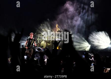 Mexico City, Mexico. 08th Nov, 2023. November 8, 2023 in Mexico City, Mexico. Joe Duplantier member of the french death metal band 'Gojira' performs during the Mega Monsters tour concert at the Olympic velodrome. On November 8, 2023. In Mexico City. (Photo by Carlos Santiago/ Eyepix Group) (Photo by Eyepix/Sipa USA) Credit: Sipa USA/Alamy Live News Stock Photo