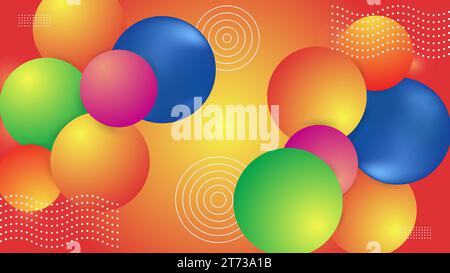Creative 3d circles colorful abstract background Stock Vector