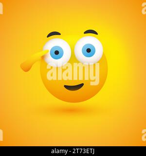 Saluting Face - Happy Emoji Icon Design - Yellow Face with Right Hand Saluting - Sign of Respect - Illustration in Editable Vector Format Stock Vector