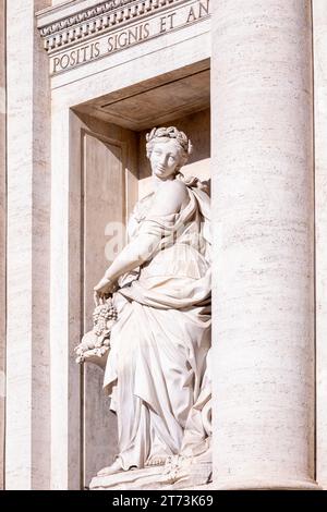 Statue of Abundance, Trevi Fountain, Rome, Lazio, Italy Stock Photo