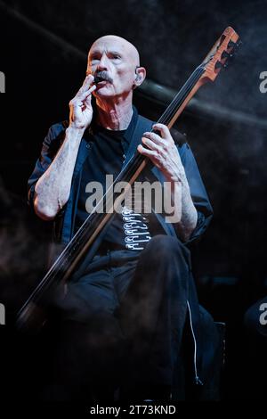 Tony Levin photographed onstage during the Peter Gabriel - i/o The Tour at the O2 Arena London , UK on 19 June 2023 . Picture by Julie Edwards. Stock Photo