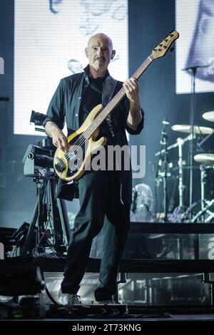 Tony Levin photographed onstage during the Peter Gabriel - i/o The Tour at the O2 Arena London , UK on 19 June 2023 . Picture by Julie Edwards. Stock Photo