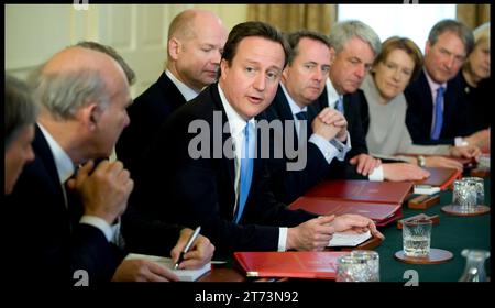 London, UK. 13th May, 2010. Image © Licensed to Parsons Media. 13/11/2023. London, United Kingdom. David Cameron appointed Foreign Secretary. The first Cabinet meeting inside the Cabinet room in No10, Thursday May 13, 2010. Photo Picture by Credit: andrew parsons/Alamy Live News Stock Photo