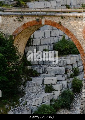 Ponti di Vara bridges in the Fantiscritti area of marble quarries near Carrara Stock Photo