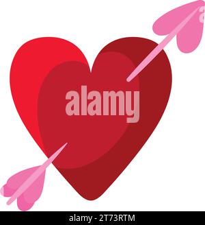 scribbled heart with arrow Stock Vector
