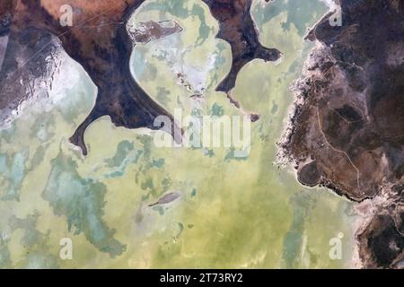 NAMIBIA, EARTH- 02 November 2023 - Etosha National Park is a mix of desert and savannahs in northwestern Namibia. The Etosha Pan, pictured here, domin Stock Photo