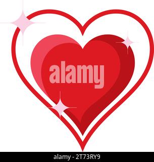scribbled heart feeling Stock Vector