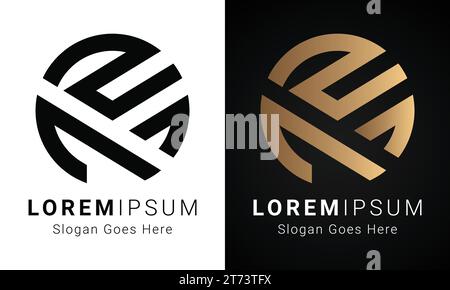 Luxury Initial MS or SM Monogram Text Letter Logo Design Stock Vector
