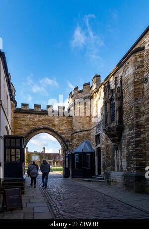 Inside East gate entrance to Lincoln castle, Lincoln City, Lincolnshire, England, UK Stock Photo