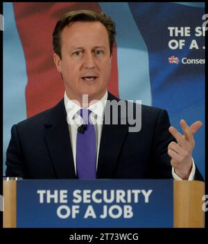 London, UK. 17th Apr, 2015. Image © Licensed to Parsons Media. 13/11/2023. London, United Kingdom. David Cameron appointed Foreign Secretary. ngdom. The Prime Minister David Cameron makes speech at Fujitsu to mark the announcement of 750 new job opportunities for young people at the company, on Day 19 of his General Election Campaign. Photo Picture by Credit: andrew parsons/Alamy Live News Stock Photo