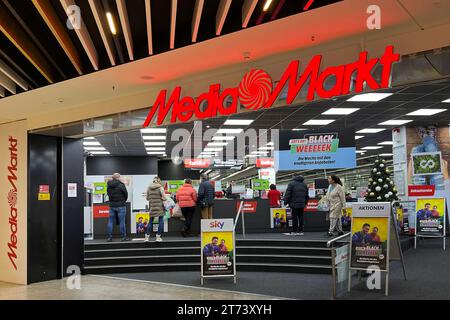 PAPENBURG, GERMANY - AUGUST 2015: Entry Of A Media Markt Store. Media Markt  Is A German Chain Of Stores Selling Consumer Electronics With Numerous At  Branches Throughout Europe And Asia. Stock Photo