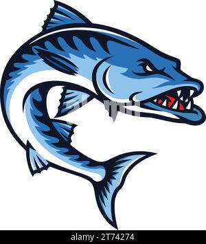 Illustration of Aggressive Barracuda Fish Stock Vector