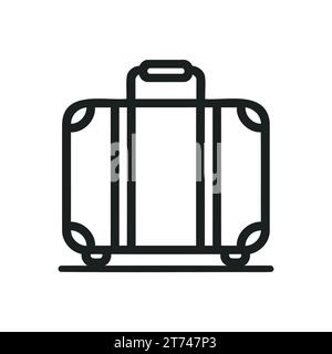 travel suitcase linear icon isolated. Vector illustration Stock Vector
