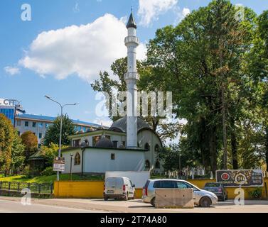 Prnjavor, Bosnia - September 4th 2023. Prnjavor City Mosque, Gradska Dzamija, in the centre of Prnjavor in the Banja Luka region of Republika Srpska Stock Photo