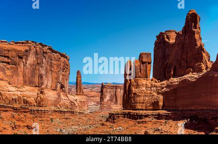 A view of Park Avenue trailhead in Arches National Park, Utah in springtime Stock Photo