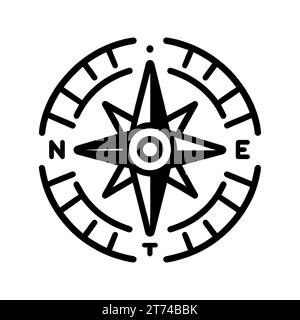 linear compass icon isolated. Vector illustration Stock Vector