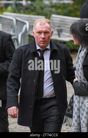 Manchester, UK. 13th Nov, 2023. Former Manchester United player Paul Scholes attends Sir Bobby Charltons funeral at Manchester Cathedral, Manchester, United Kingdom, 13th November 2023 (Photo by Karl Vallantine/News Images) in Manchester, United Kingdom on 11/13/2023. (Photo by Karl Vallantine/News Images/Sipa USA) Credit: Sipa USA/Alamy Live News Stock Photo