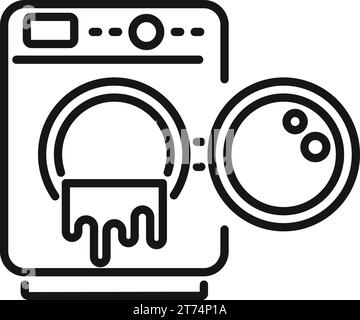 Broken water wash machine icon outline vector. Service accident. Domestic device Stock Vector