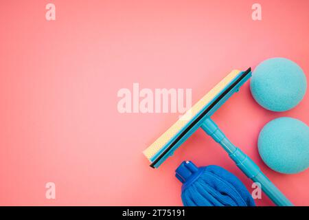 Cleaning concept with wiper Stock Photo