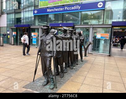 Washington, Dc, USA. 30th Sep, 2023. 20230930 - 'Victory Over Blindness' is a bronze sculpture that stands on display outside the main entrance to Manchester Piccadilly railway station in Manchester, England. Created by British artist Johanna Domke-Guyot. the work was commissioned to commemorate the centenary of the end of the First World War. (Credit Image: © Chuck Myers/ZUMA Press Wire) EDITORIAL USAGE ONLY! Not for Commercial USAGE! Stock Photo