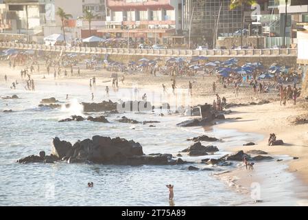 Salvador, bahia, brazil - November 12, 2023: View of Barra beach in the city of Salvador, Bahia. Stock Photo