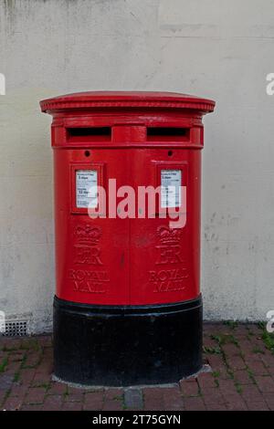 Royal Mail Red Double Aperture Piller Box - ER Stock Photo