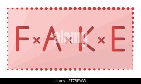 Fake news stamp, vector isolated on white. Gradient banner for false articles and information, refutation Stock Vector