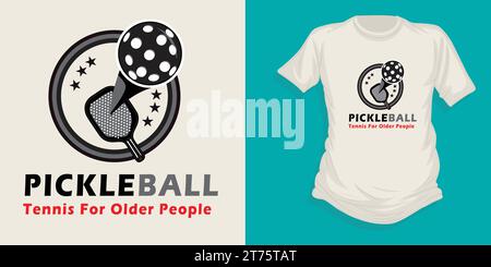 flat style vintage pickleball T-shirt Stock Vector
