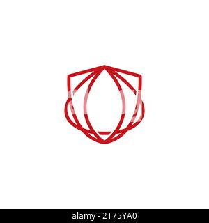 Logo Line Simple Design. Shield Line Logo Stock Vector