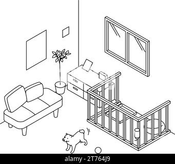 Noise problems in rental properties: Pets (dogs), Vector Illustration Stock Vector