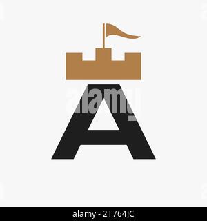 Castle Logo With A Logo Symbol Vector Template Stock Vector