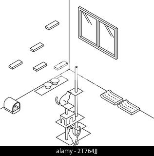 Noise problems in rental properties: Pets (cats), Vector Illustration Stock Vector