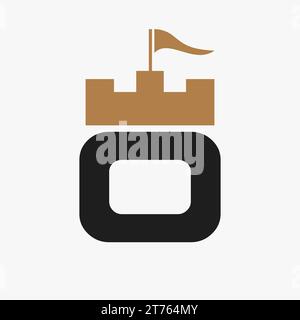Castle Logo With O Logo Symbol Vector Template Stock Vector