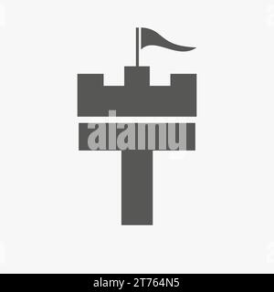 Castle Logo With T Logo Symbol Vector Template Stock Vector
