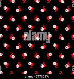 Eyeball pattern seamless. Eye and nerves anatomy background. Stock Vector