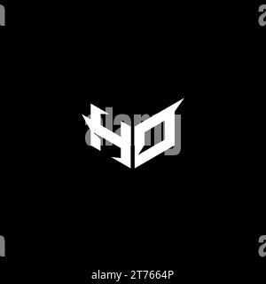 HO Premium emblem logo initial esport and gaming design concept Stock Vector