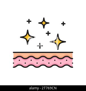 Skin care, dermatology treatment cream line icon. Healthy skin or woman beauty, anti aging cosmetics product thin line vector icon. Face and hands skincare simple symbol or pictogram epidermis layer Stock Vector