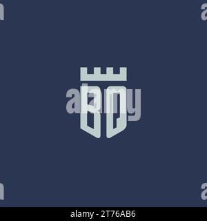 BQ logo monogram with fortress castle and shield style design ideas Stock Vector
