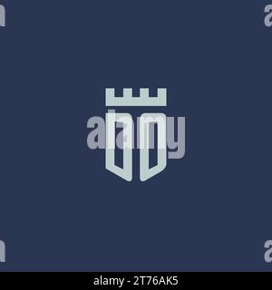 DO logo monogram with fortress castle and shield style design ideas Stock Vector