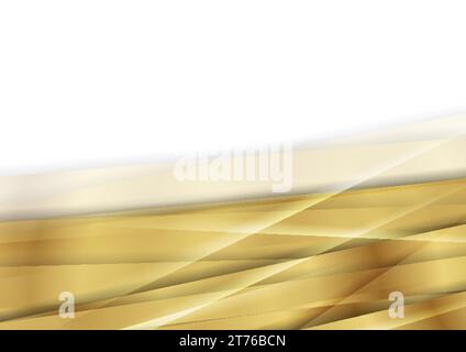 Golden glossy stripes abstract modern geometric vector background Stock Vector