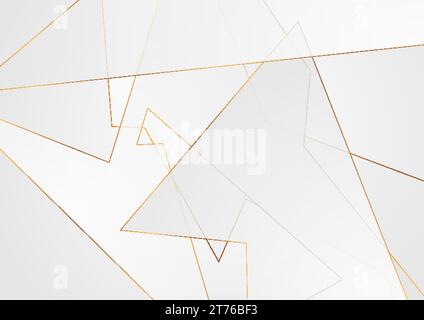 Grey and golden tech abstract low poly pattern vector background Stock Vector