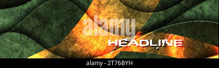Dark green and golden waves grunge abstract corporate background. Vector banner design Stock Vector
