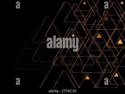 Abstract geometric luxury background with golden triangles. Vector design Stock Vector