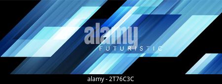Blue hi-tech geometric abstract modern futuristic banner design. Sci-fi vector background Stock Vector